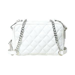 Elegant White Quilted Chain Sling Bag – Luxe Mini Shoulder Purse