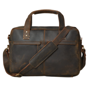 Vintage Brown Leather Messenger Bag – Classic Office & Travel Briefcase