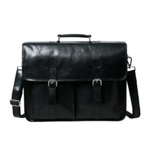Executive Black Leather Briefcase – Professional Laptop & Office Messenger Bag