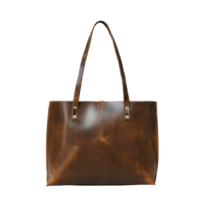 Vintage Brown Leather Tote Bag